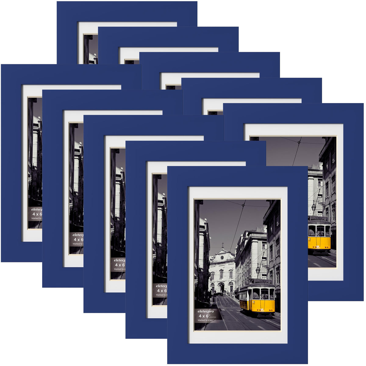 eletecpro 8x10 Picture Frames, Acrylic Cover, Black, Set of 10