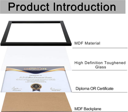 ELSKER&HOME 8.5x11 Picture Frame Certificate Document Frame 6 Pack Glass