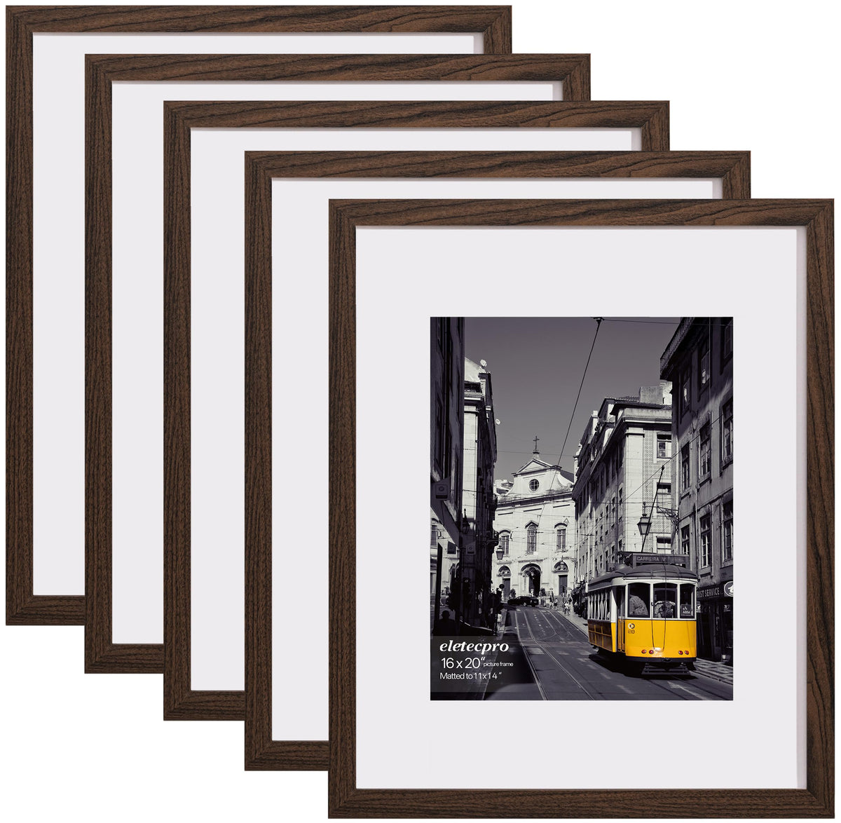 eletecpro 8x10 Picture Frames, Acrylic Cover, Black, Set of 10