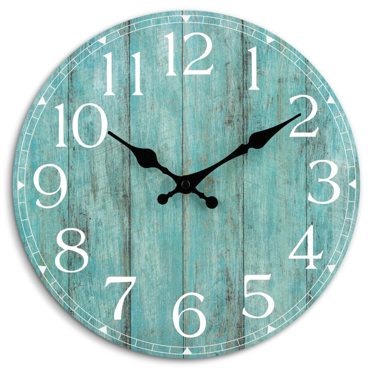 8 Inch Wall Clock, Silent Battery Operated Analog Clock, Blue