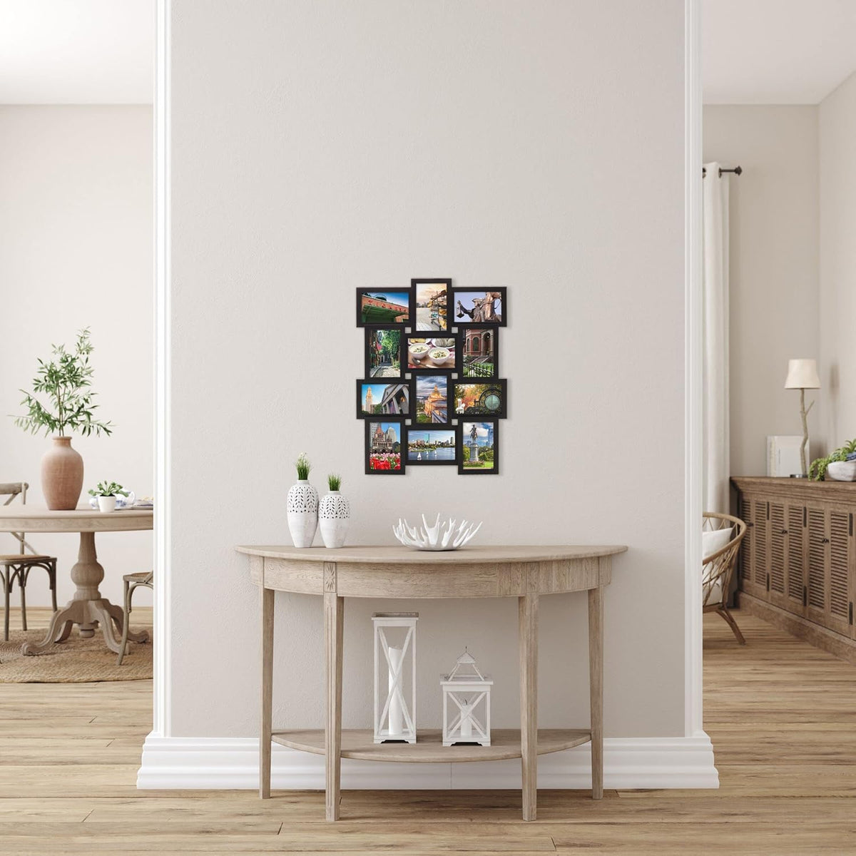 MELANNCO Collage Picture Frame 18x23 Inch Black - Holds 12 Photos in 4x6 and 6x4 Formats - Wall Display for Home Decor, Horizontal or Vertical Hanging