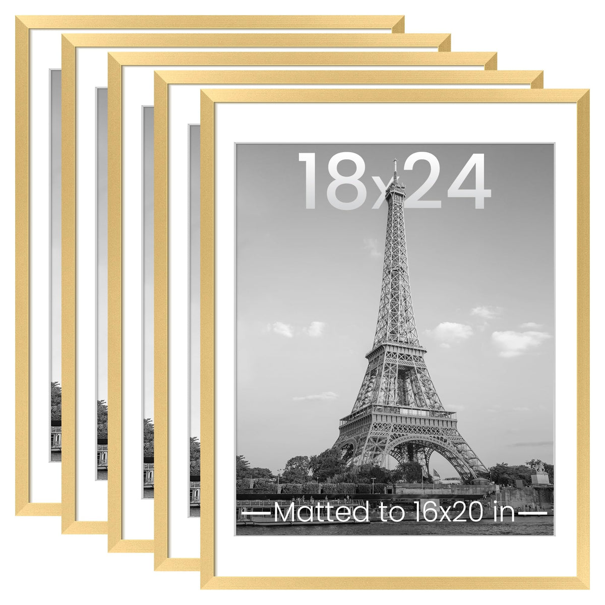 upsimples 8x10 Picture Frames, Gallery Wall Frames Set of 5, Black