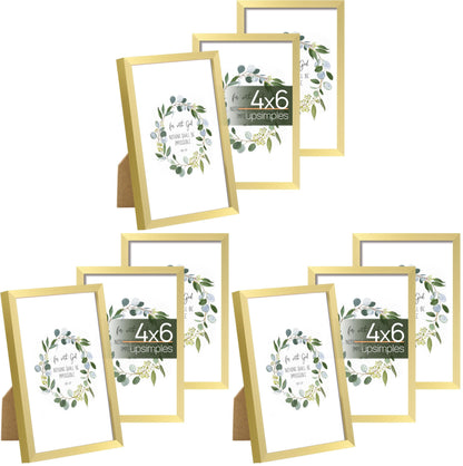 upsimples 4x6 Picture Frame Glass, Thin Border, Black Photo Frames, 3 Pack