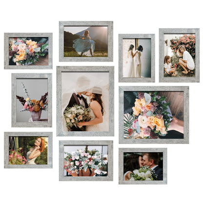 LUCKYLIFE Picture Frames Collage Wall Decor 10-Pack, Gallery Wall Frame Set with 8x10 5x7 4x6 Frames in 3 Different Finishes
