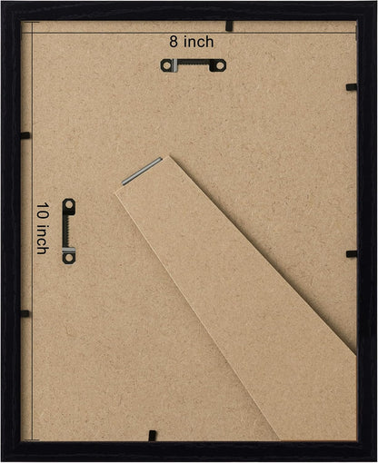 eletecpro 8x10 Picture Frames, Acrylic Cover, Black, Set of 10