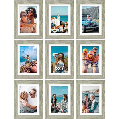 Vittanly 8x10 Picture Frames Set of 9 for Wall or Tabletop Display, Black
