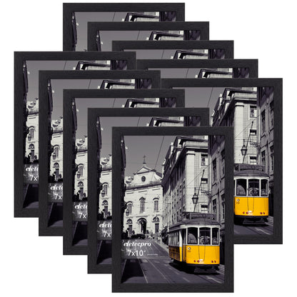 eletecpro 8x10 Picture Frames, Acrylic Cover, Black, Set of 10