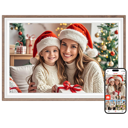 Frameo 10.1 Inch WiFi Digital Picture Frame, Smart Cloud Electronic Photo Frame with HD IPS Touch Screen Slideshow 32GB Memory Auto-Rotate Wall Mount, Share Photos/Videos from Phone - Gifts for Mom