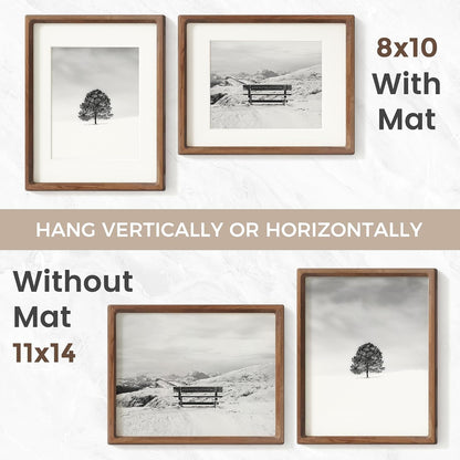 Picture Frame, USA-Sourced Hardwood Photo Frame, Walnut, 11x14