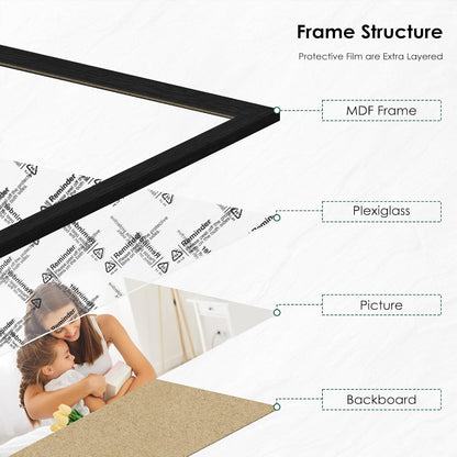 PEALSN 8x10 Picture Frame Set of 6, Wall or Tabletop, Black Woodgrain