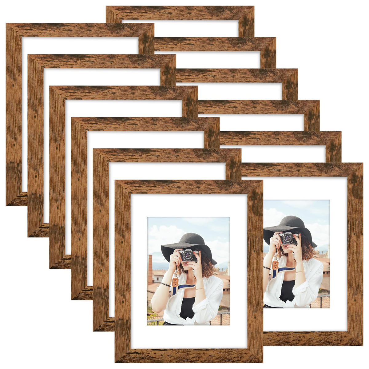 Picrit 8x10 Picture Frame Set of 12, Modern Gallery Wall Frames, Black