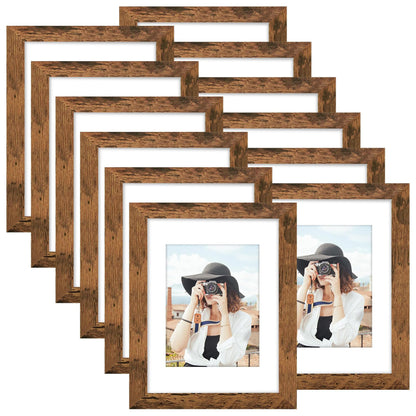 Picrit 8x10 Picture Frame Set of 12, Modern Gallery Wall Frames, Black