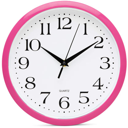 Bernhard Products White Wall Clock Silent Non Ticking 10 Inch Quality Quartz Battery Operated Round Easy to Read Home/Kitchen/Office/Classroom/School Clocks