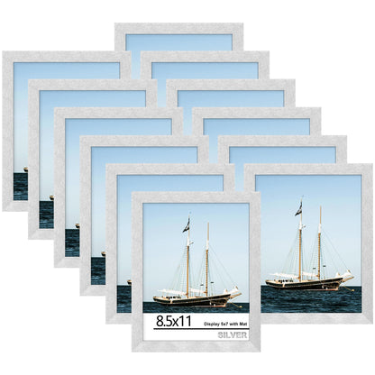 Picrit 8x10 Picture Frame Set of 12, Modern Gallery Wall Frames, Black