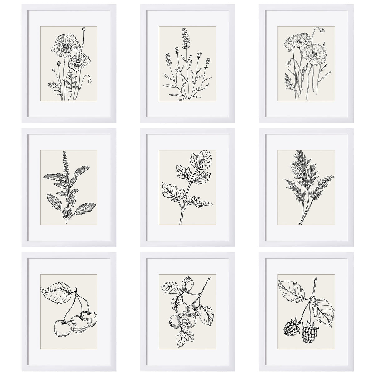 eletecpro Picture Frames Set of 9, 12x12 in, Acrylic Cover, Black