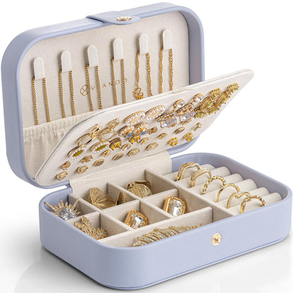 VLANDO Travel Jewelry Case, Portable Jewelry Earring Box Organizer
