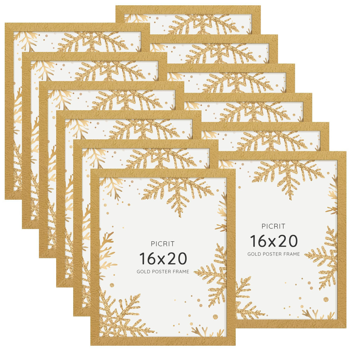 Picrit 8x10 Picture Frame Set of 12, Modern Gallery Wall Frames, Black