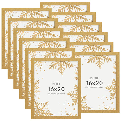 Picrit 8x10 Picture Frame Set of 12, Modern Gallery Wall Frames, Black