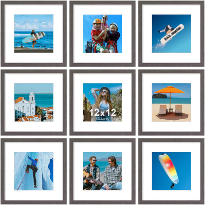 Vittanly 8x10 Picture Frames Set of 9 for Wall or Tabletop Display, Black