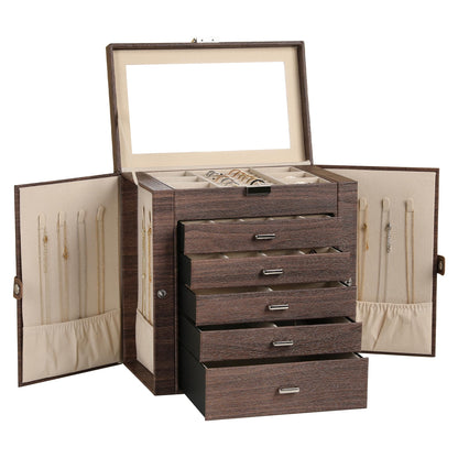 Frebeauty 6-Layer Jewelry Box for Women,Large Jewelry Organizer with Drawer