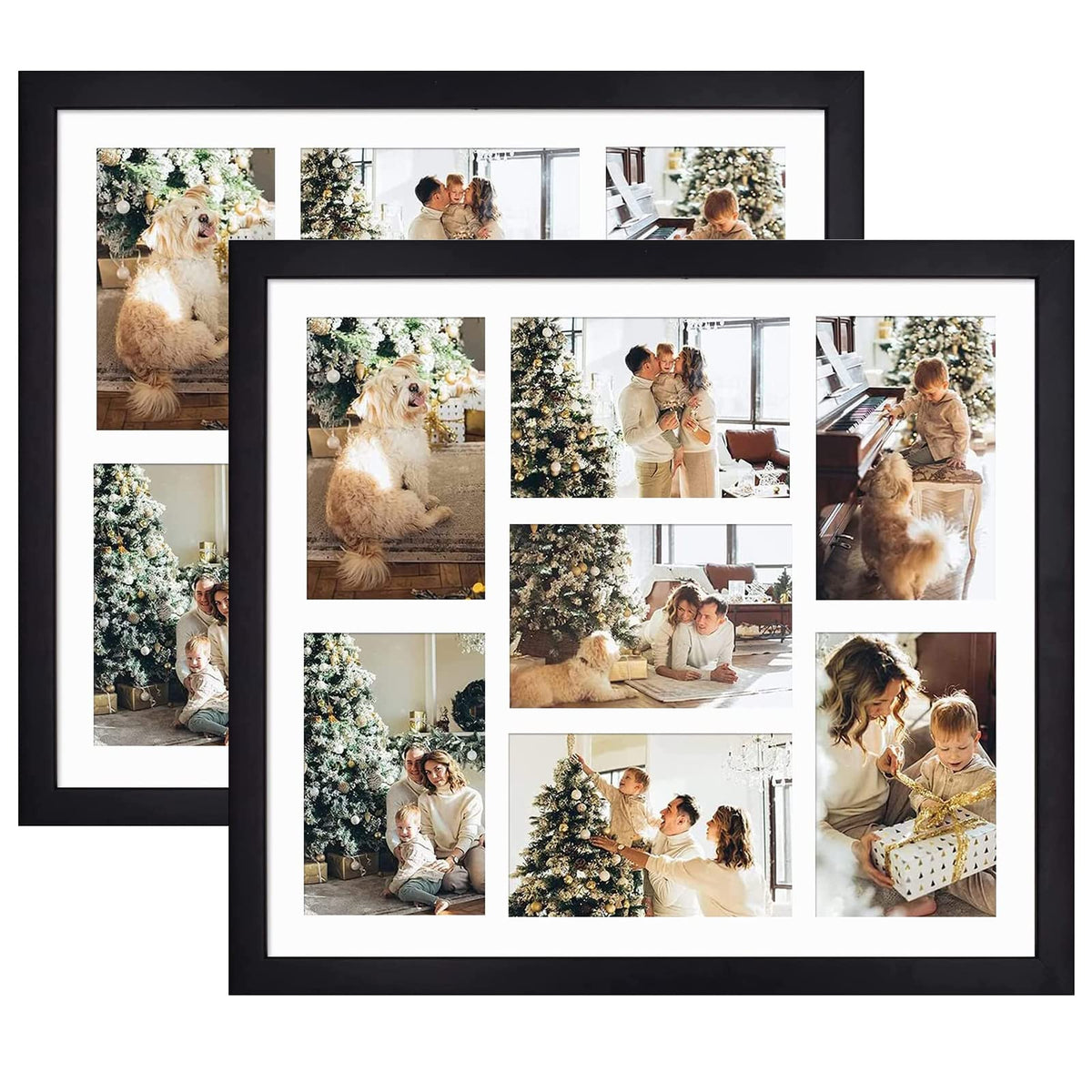 Golden State Art 9-Openings 4x6 Wood Collage Picture Frame Black