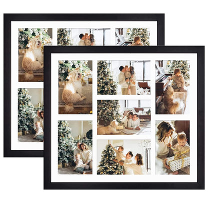 Golden State Art 9-Openings 4x6 Wood Collage Picture Frame Black