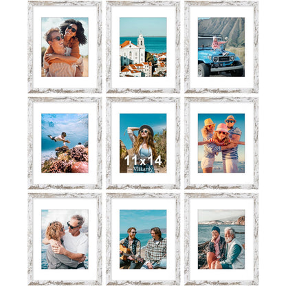 Vittanly 8x10 Picture Frames Set of 9 for Wall or Tabletop Display, Black