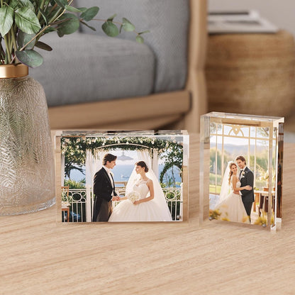 Egofine 5x7 Acrylic Frames 6 Pack, 20mm Thicker Frameless Clear Picture Frames, Double Sided Magnetic Picture Frames, Free Standing Desktop Display