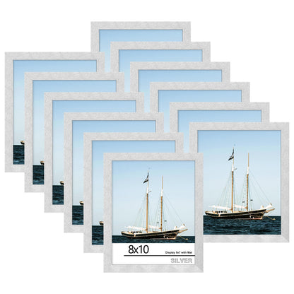Picrit 8x10 Picture Frame Set of 12, Modern Gallery Wall Frames, Black