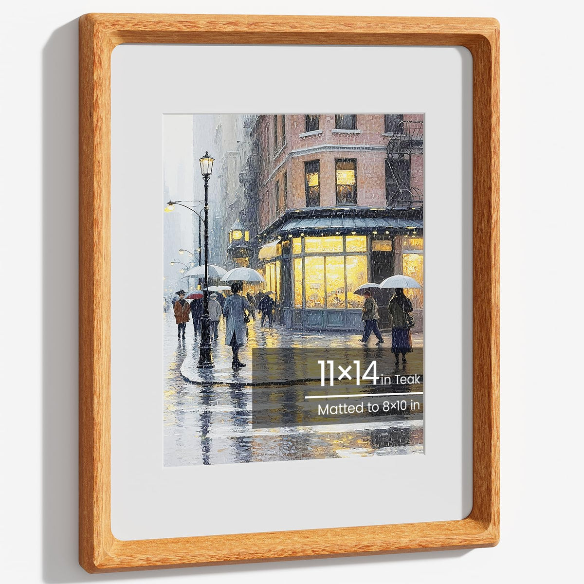 11x14 Picture Frame, Walnut Wooden Picture Frames for Wall Matted 8x10