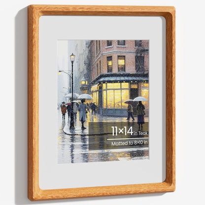 11x14 Picture Frame, Walnut Wooden Picture Frames for Wall Matted 8x10
