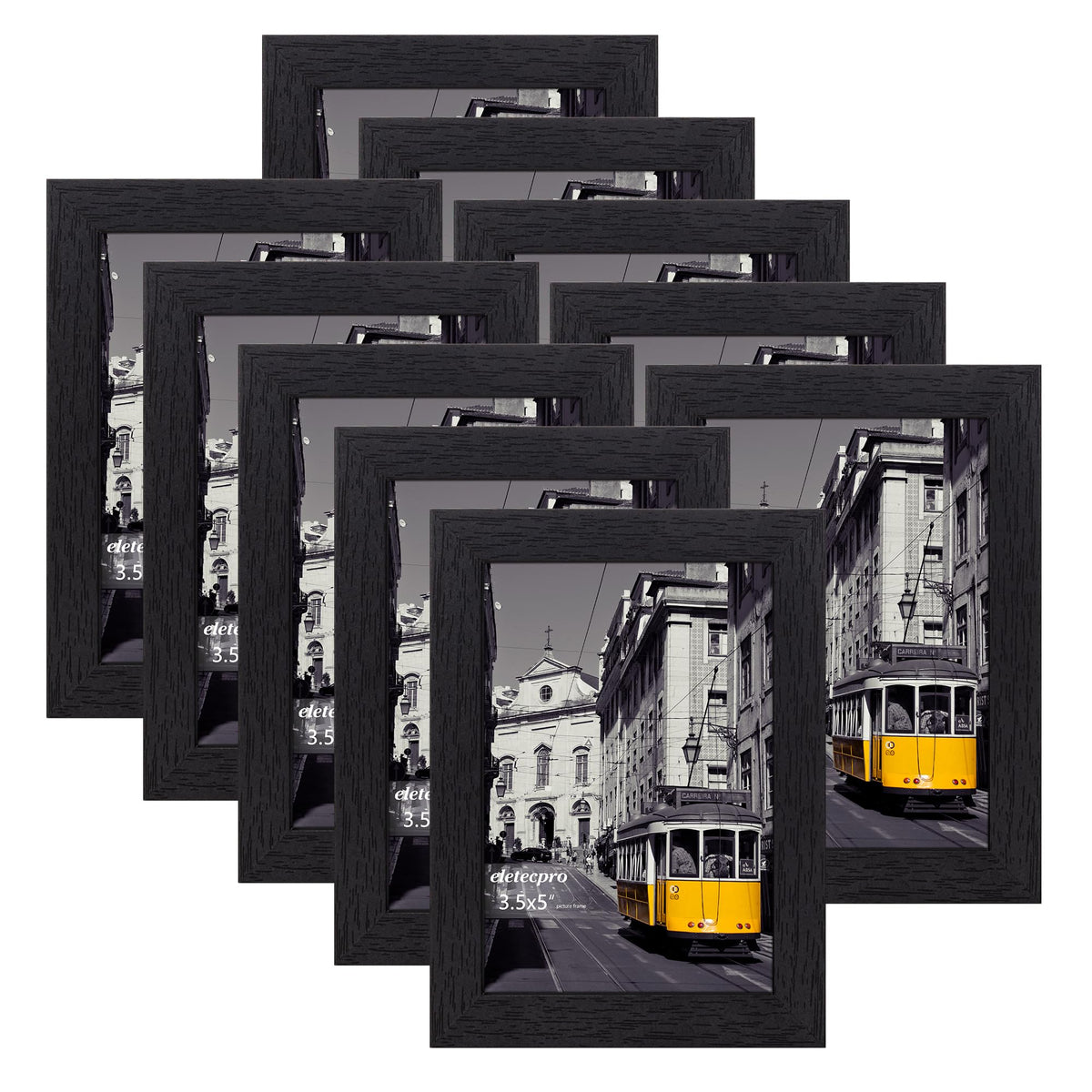 eletecpro 8x10 Picture Frames, Acrylic Cover, Black, Set of 10