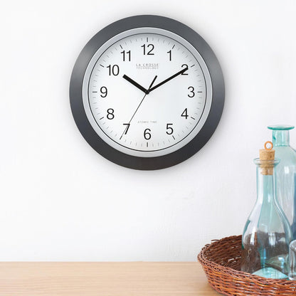 La Crosse Technology WT-3129B 12 Inch Atomic Analog Wall Clock, Pack of 1, Black