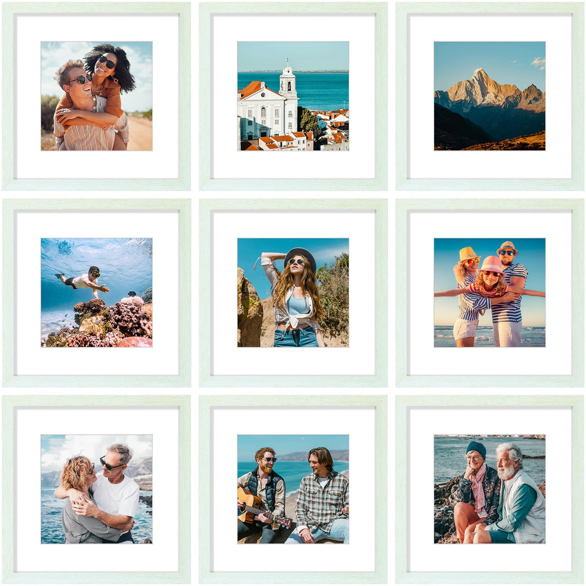 Vittanly 8x10 Picture Frames Set of 9 for Wall or Tabletop Display, Black