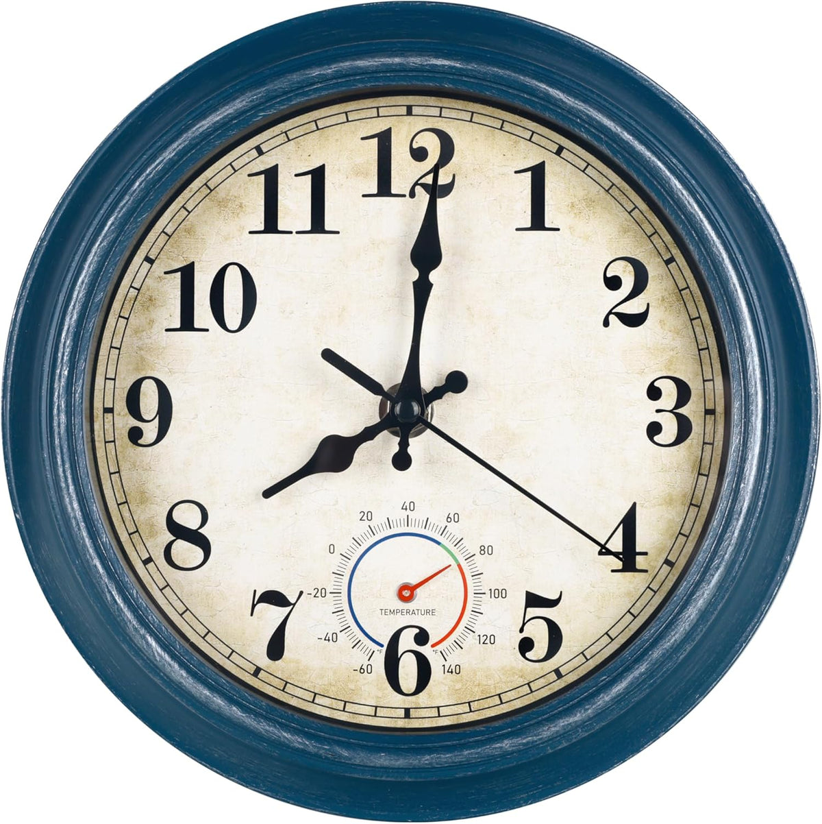 Wall Clock Battery Operated Silent Small Rustic Wall Clocks for Kitchen Bathroom Bedroom 8 Inch Blue