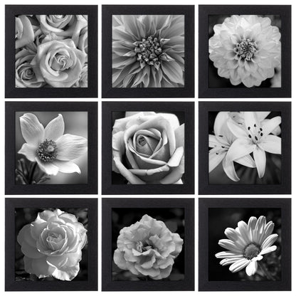 eletecpro Picture Frames Set of 9, 12x12 in, Acrylic Cover, Black