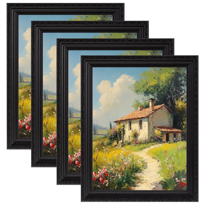 eletecpro 8x10 Vintage Picture Frame, Glass Cover, Gold, 4-Pack