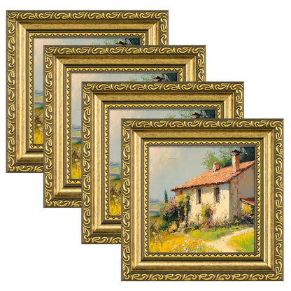 eletecpro 8x10 Vintage Picture Frame, Glass Cover, Gold, 4-Pack