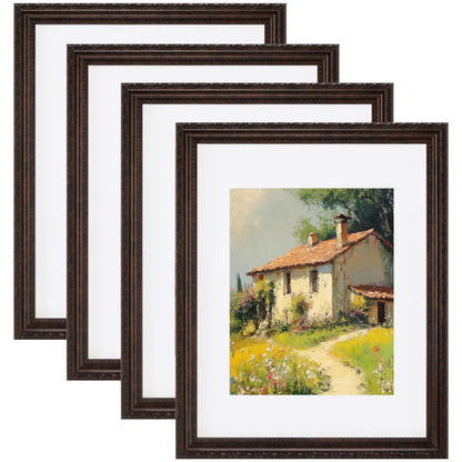 eletecpro 8x10 Vintage Picture Frame, Glass Cover, Gold, 4-Pack