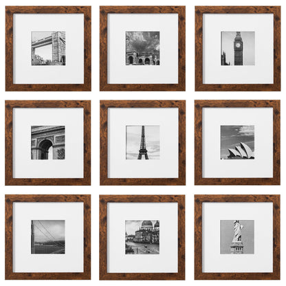 eletecpro Picture Frames Set of 9, 12x12 in, Acrylic Cover, Black