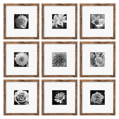 eletecpro Picture Frames Set of 9, 12x12 in, Acrylic Cover, Black