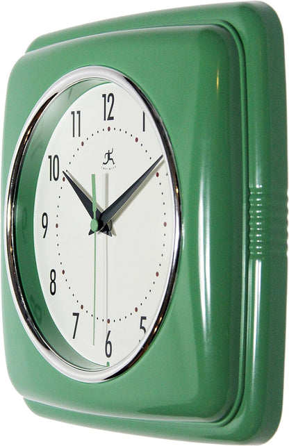 Infinity Instruments Retro Wall Clock for Living Room – Silent