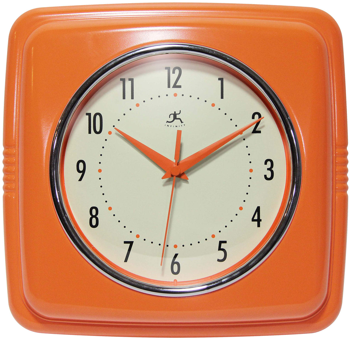 Infinity Instruments Retro Wall Clock for Living Room – Silent