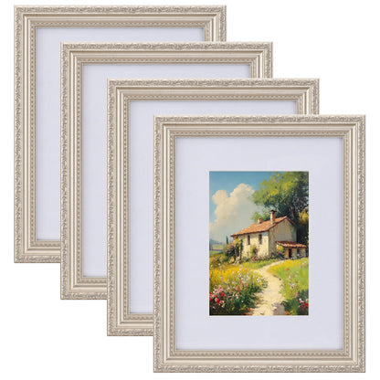 eletecpro 8x10 Vintage Picture Frame, Glass Cover, Gold, 4-Pack