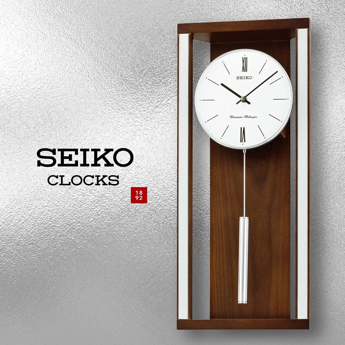 SEIKO Modern & Sophisticated Wall Clock with Pendulum and Dual Chimes