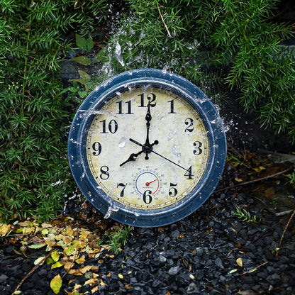 Wall Clock Battery Operated Silent Small Rustic Wall Clocks for Kitchen Bathroom Bedroom 8 Inch Blue