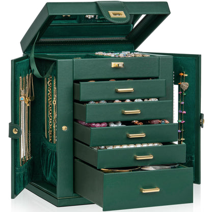 AKOZLIN 6-Tier Jewelry Box Organizer 5 Drawers Storage Black Regular