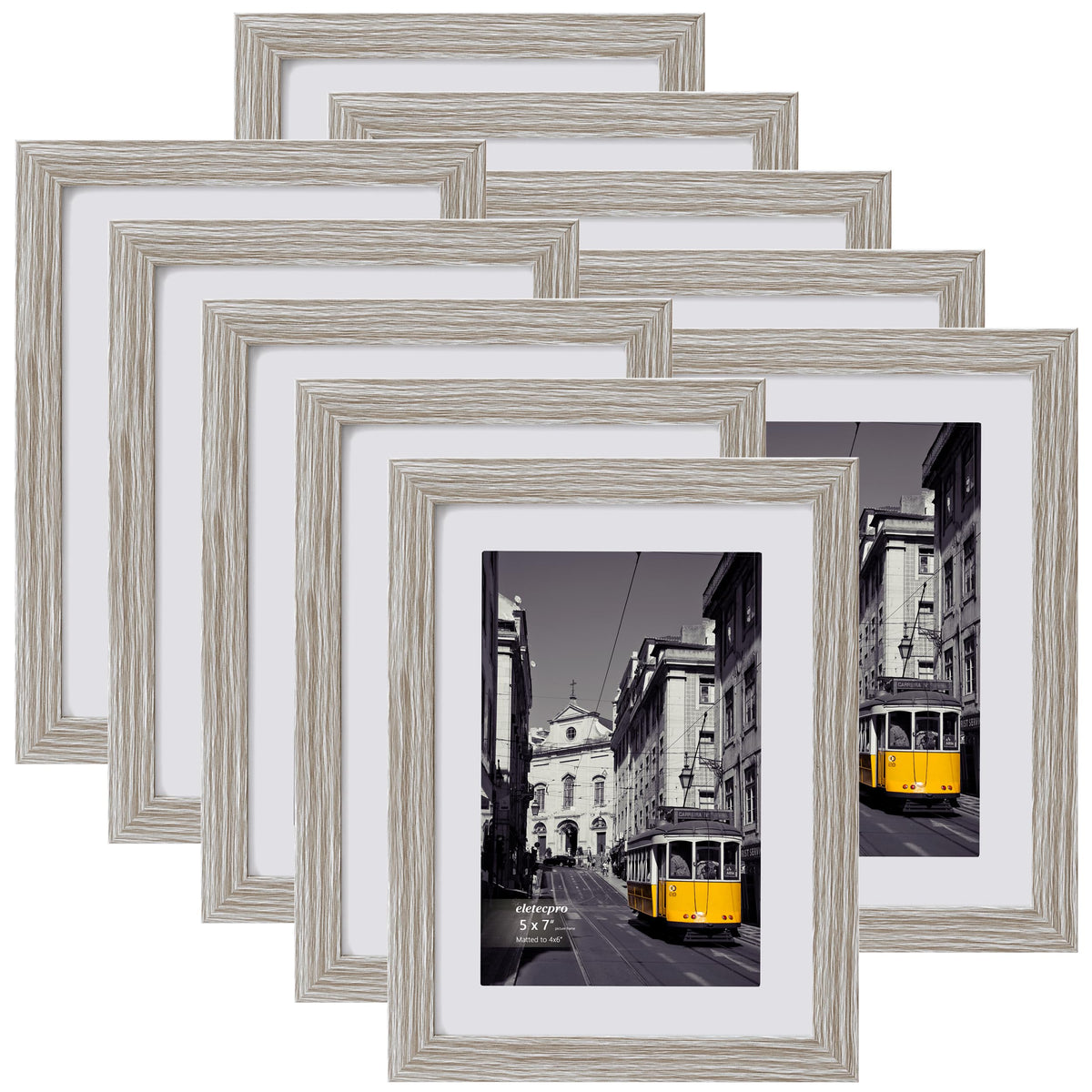 eletecpro 8x10 Picture Frames, Acrylic Cover, Black, Set of 10