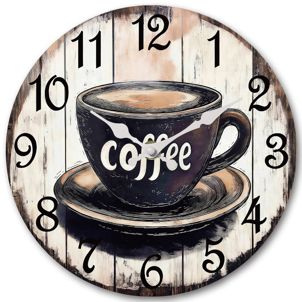 CHYLIN Wall Clock Non-Ticking Battery Operated Silent Rustic Coastal
