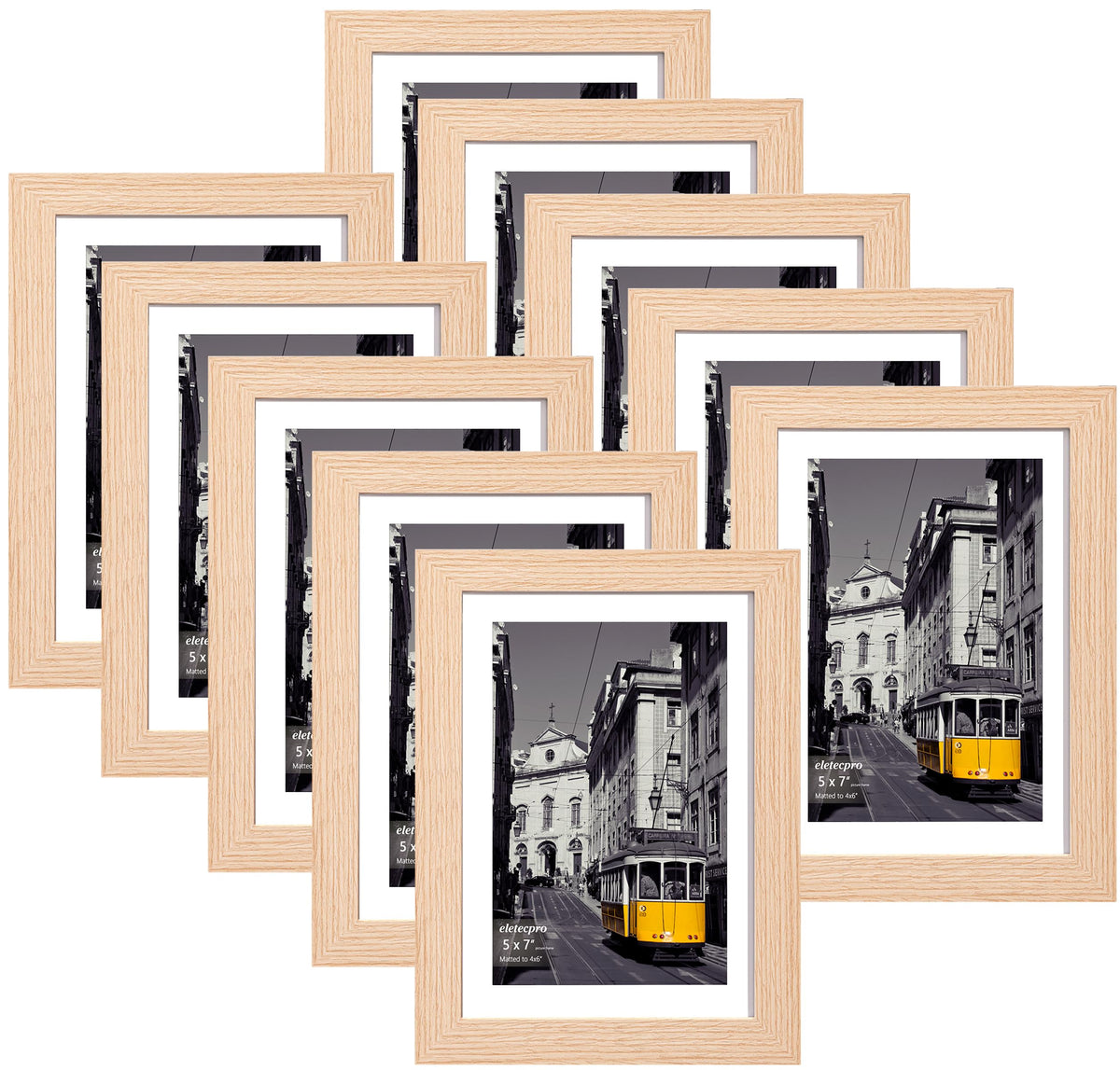 eletecpro 8x10 Picture Frames, Acrylic Cover, Black, Set of 10
